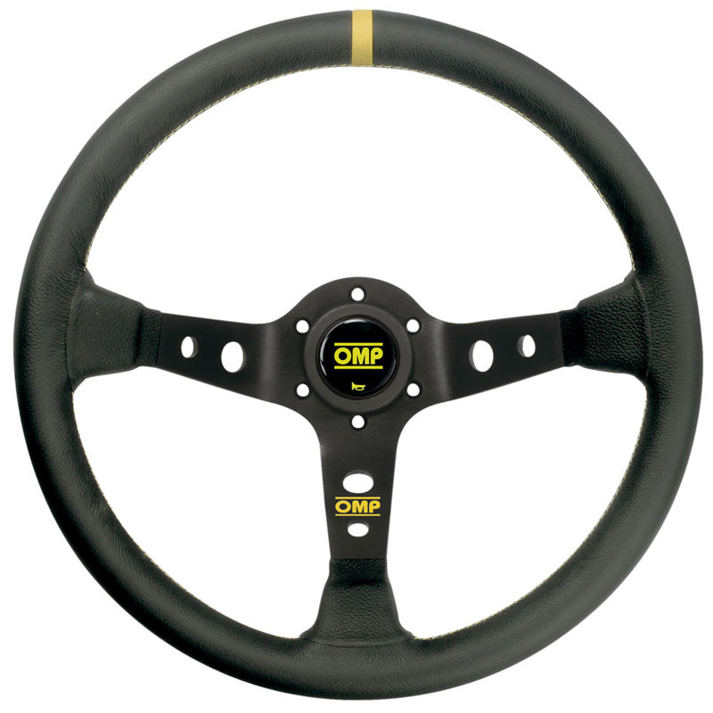 OMP Corsica Steering Wheel - Black Leather - Shifted Motorsports