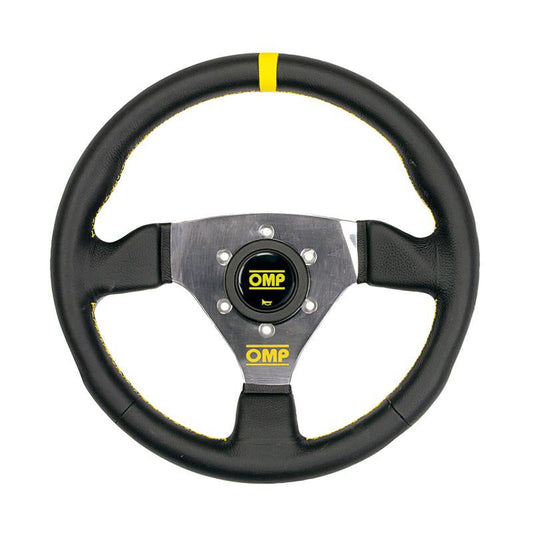 OMP Trecento Steering Wheel - Black Leather - Shifted Motorsports