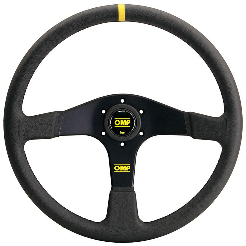 OMP Velocita 380 Steering Wheel - Black Leather - Shifted Motorsports