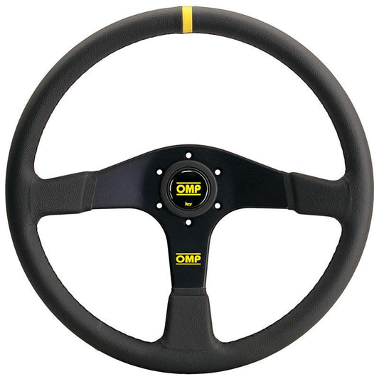 OMP Velocita 380 Steering Wheel - Black Leather - Shifted Motorsports
