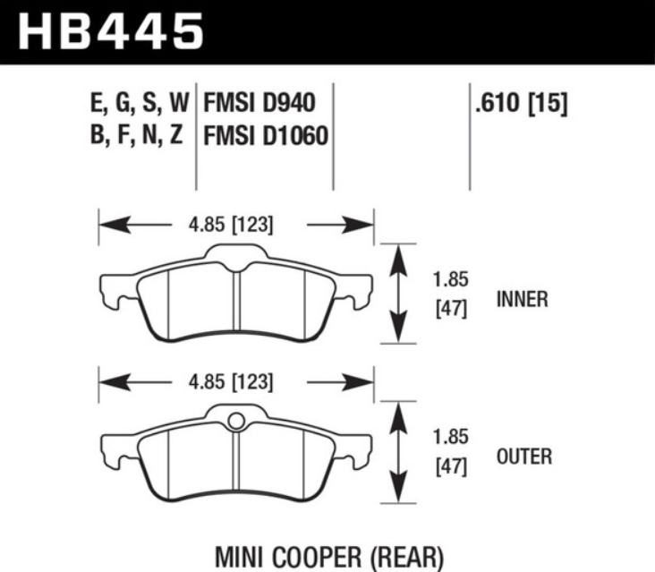Hawk HB445F.610 Street Performance Pad - HPS Compound - Shifted Motorsports