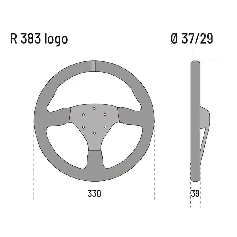 Sparco R-383 Logo Steering Wheel - Suede - Shifted Motorsports