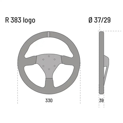 Sparco R-383 Logo Steering Wheel - Suede - Shifted Motorsports