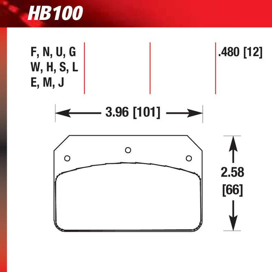 Hawk HB100G.480 Racing Pad - DTC-60 Compound - Shifted Motorsports