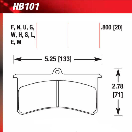 Hawk HB101U.800 Racing Pad - DTC-70 Compound - Shifted Motorsports
