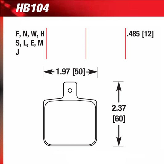 Hawk HB104M.485 Racing Pad - Black Compound - Shifted Motorsports