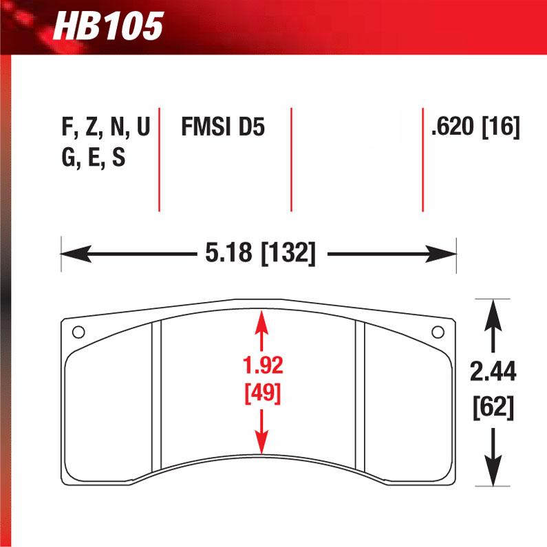 Hawk HB105G.620 Racing Pad - DTC-60 Compound - Shifted Motorsports