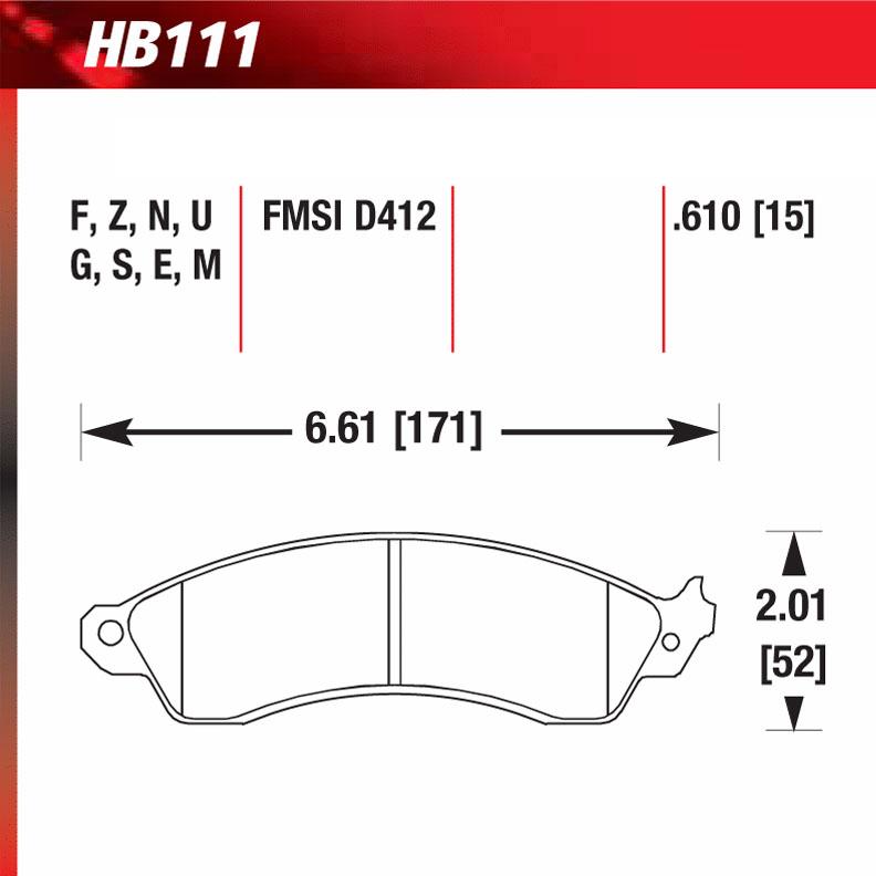 Hawk HB111F.610 Street Performance Pad - HPS Compound - Shifted Motorsports