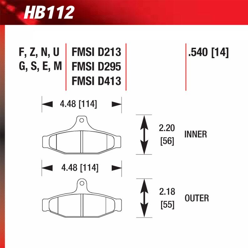 Hawk HB112U.540 Racing Pad - DTC-70 Compound - Shifted Motorsports