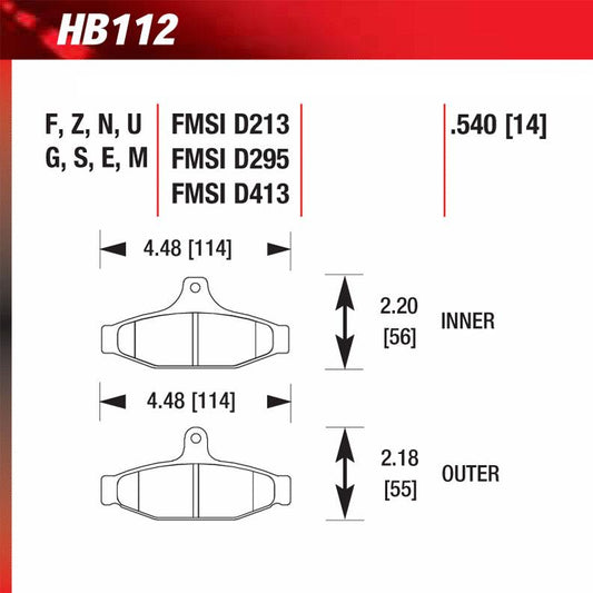 Hawk HB112S.540 Racing Pad - HT-10 Compound - Shifted Motorsports