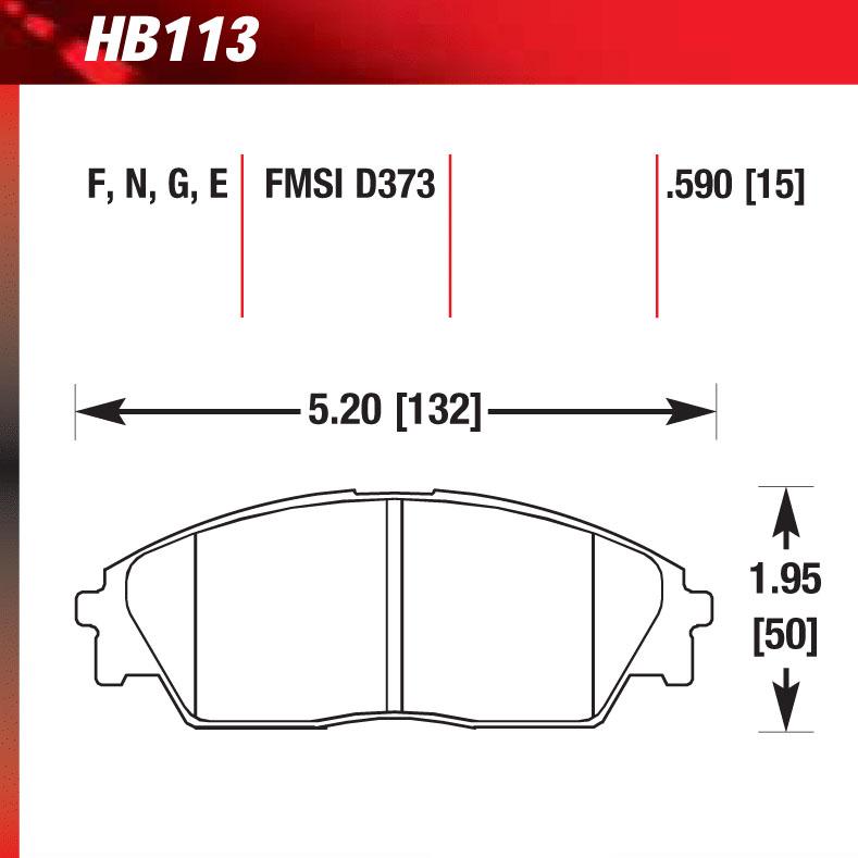 Hawk HB113G.590 Racing Pad - DTC-60 Compound - Shifted Motorsports