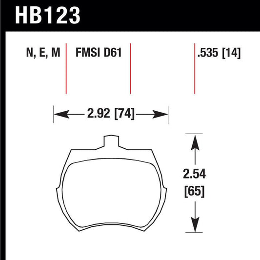 Hawk HB123E.535 Racing Pad - Blue Compound - Shifted Motorsports
