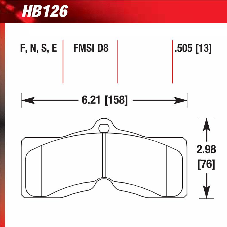Hawk HB126S.505 Racing Pad - HT-10 Compound - Shifted Motorsports
