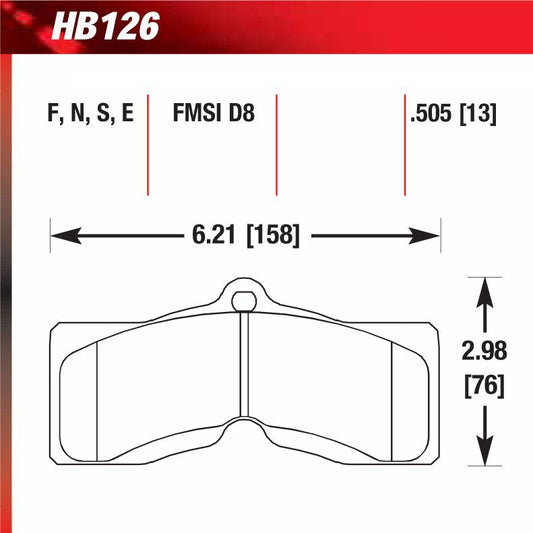Hawk HB126S.505 Racing Pad - HT-10 Compound - Shifted Motorsports