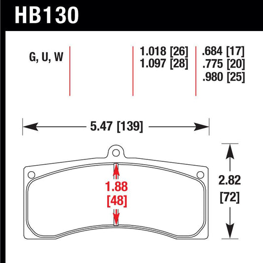 Hawk HB130U.775 Racing Pad - DTC-70 Compound - Shifted Motorsports