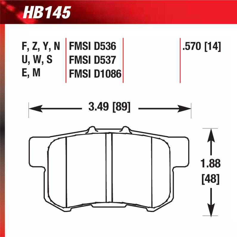 Hawk HB145F.570 Street Performance Pad - HPS Compound - Shifted Motorsports