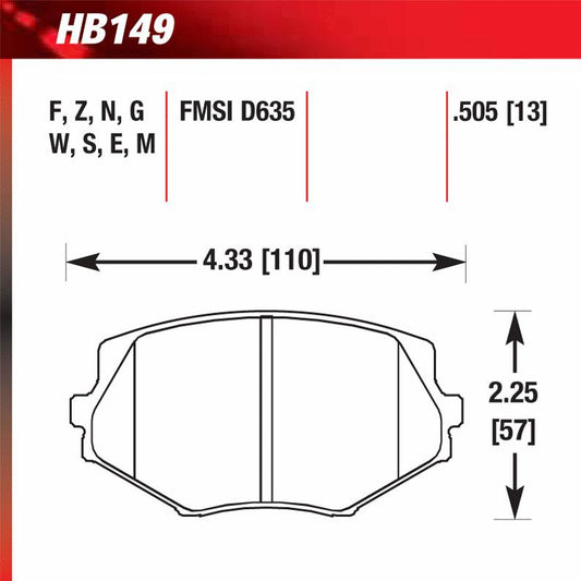 Hawk HB149F.505 Performance Pad - HPS Compound - Shifted Motorsports