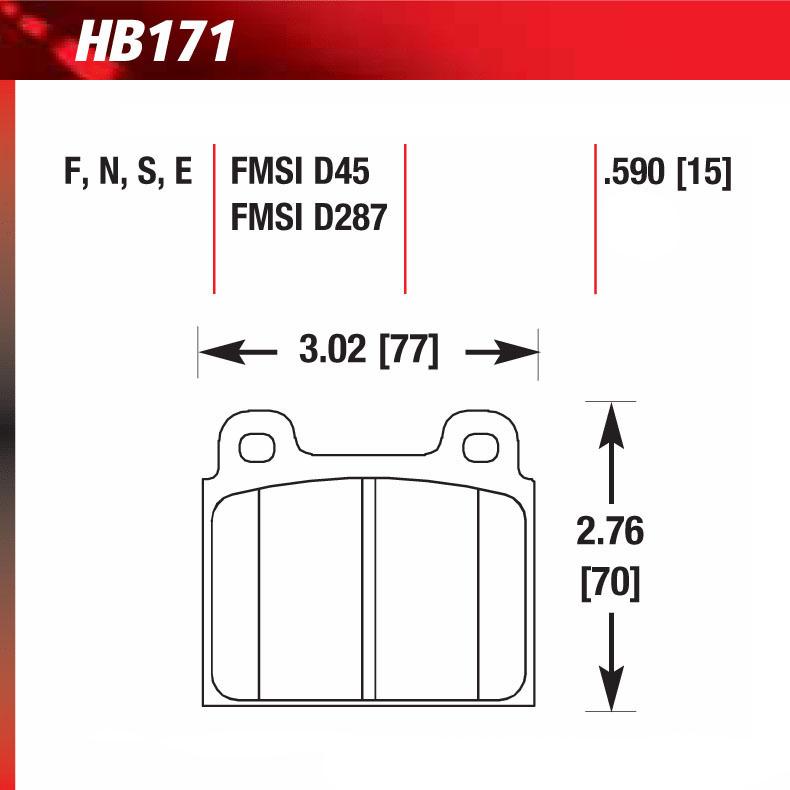 Hawk HB171S.590 Racing Pad - HT-10 Compound - Shifted Motorsports