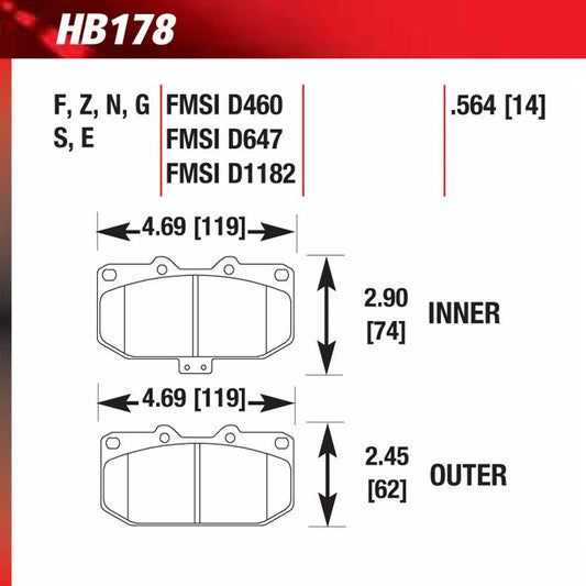 Hawk HB178W.564 Racing Pad - DTC-30 Compound - Shifted Motorsports
