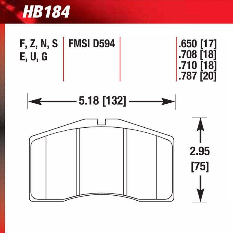 Hawk HB184S.650 Racing Pad - HT-10 Compound - Shifted Motorsports