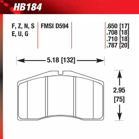 Hawk HB184U.650 Racing Pad - DTC-70 Compound - Shifted Motorsports
