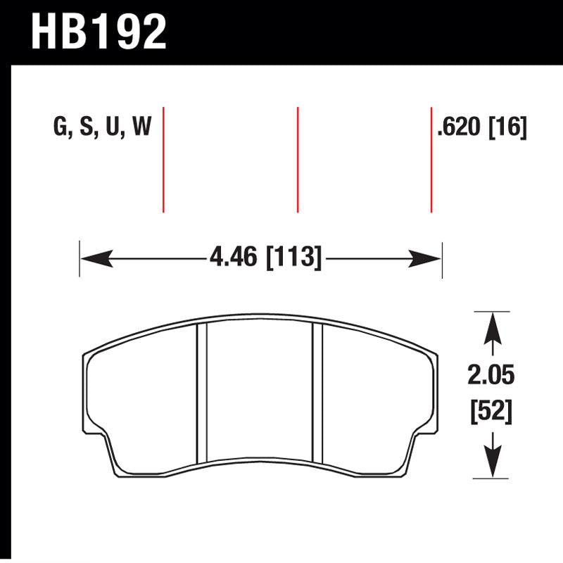 Hawk HB192U.620 Racing Pad - DTC-70 Compound - Shifted Motorsports