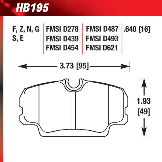 Hawk HB195G.640 Racing Pad - DTC-60 Compound - Shifted Motorsports