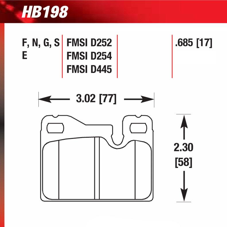 Hawk HB198S.685 Racing Pad - HT-10 Compound - Shifted Motorsports