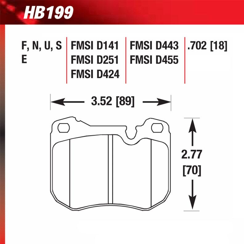Hawk HB199U.702 Racing Pad - DTC-70 Compound - Shifted Motorsports
