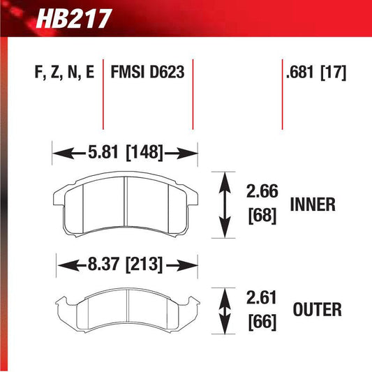 Hawk HB217E.681 Racing Pad - Blue Compound - Shifted Motorsports