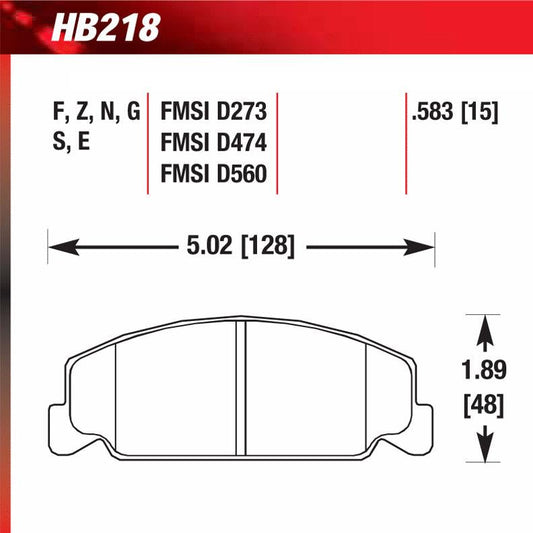 Hawk HB218S.583 Racing Pad - HT-10 Compound - Shifted Motorsports