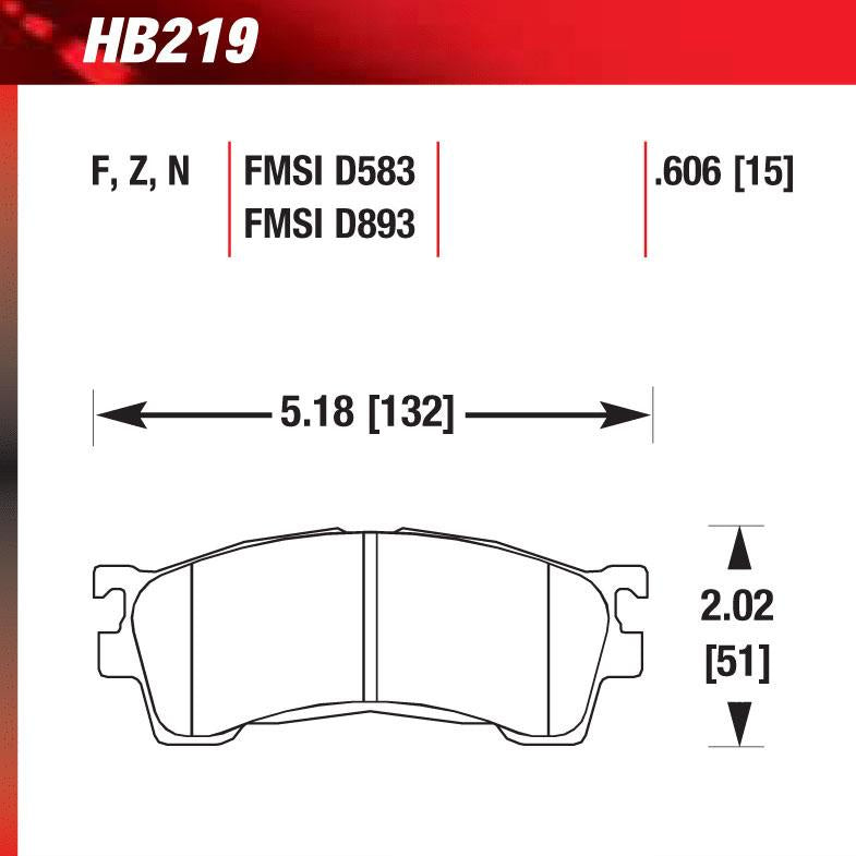 Hawk HB219E.634 Racing Pad - Blue Compound - Shifted Motorsports