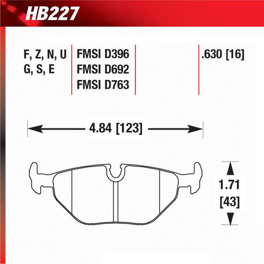 Hawk HB227U.630 Racing Pad - DTC-70 Compound - Shifted Motorsports