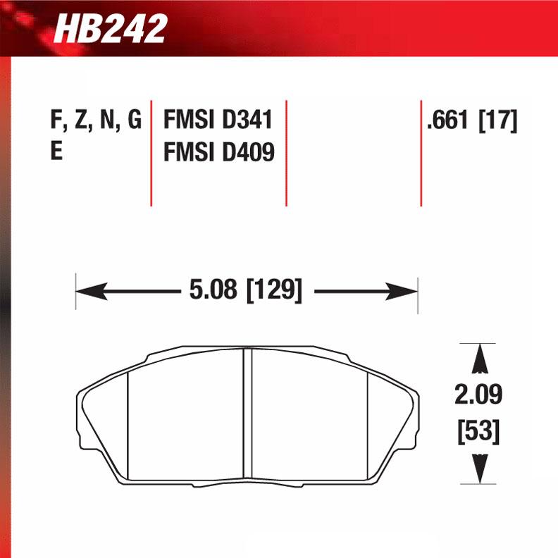 Hawk HB242G.661 Racing Pad - DTC-60 Compound - Shifted Motorsports