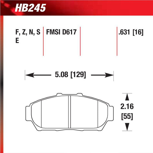 Hawk HB245S.631 Racing Pad - HT-10 Compound - Shifted Motorsports