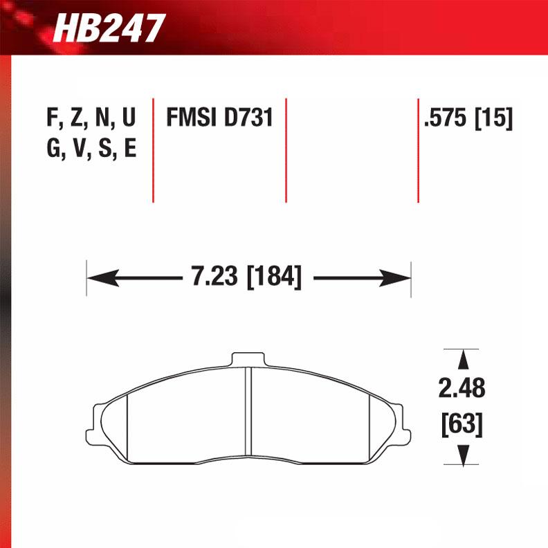 Hawk HB247G.575 Racing Pad - DTC-60 Compound - Shifted Motorsports