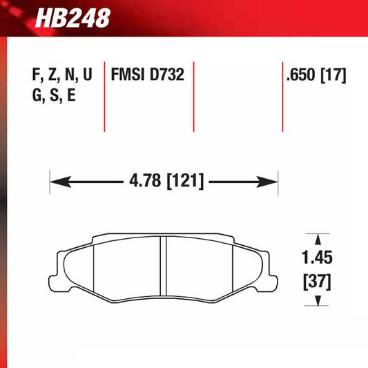 Hawk HB248S.650 Racing Pad - HT-10 Compound - Shifted Motorsports