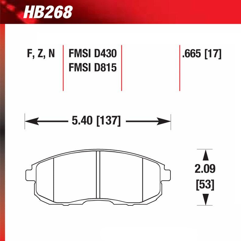 Hawk HB268F.665 Street Performance Pad - HPS Compound - Shifted Motorsports