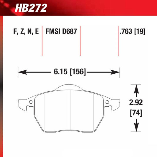 Hawk HB272F.763 Street Performance Pad - HPS Compound - Shifted Motorsports
