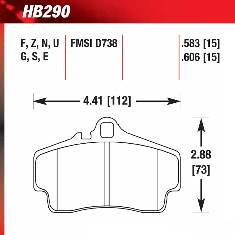 Hawk HB290S.583 Racing Pad - HT-10 Compound - Shifted Motorsports