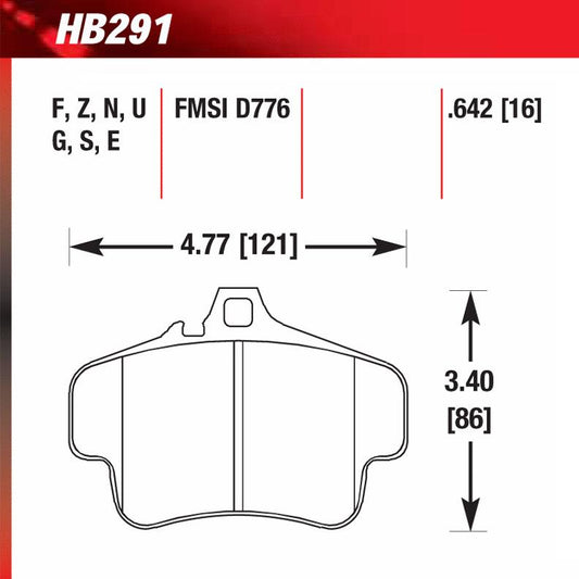 Hawk HB291G.642 Racing Pad - DTC-60 Compound - Shifted Motorsports