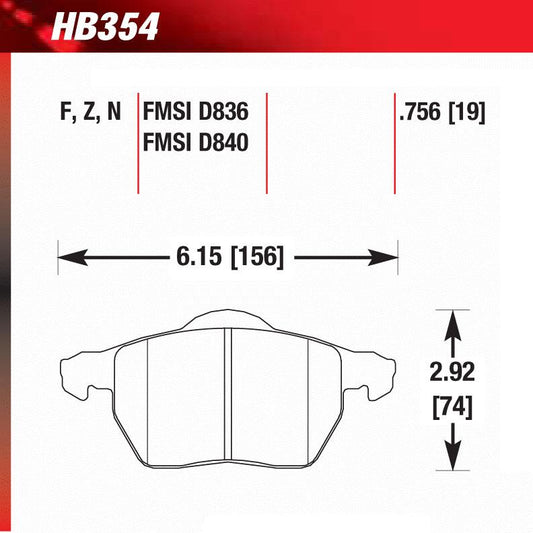 Hawk HB354N.756 Performance Pad - HP Plus Compound - Shifted Motorsports