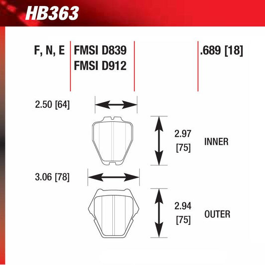 Hawk HB363F.689 Street Performance Pad - HPS Compound - Shifted Motorsports