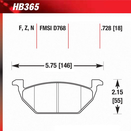 Hawk HB365F.728 Street Performance Pad - HPS Compound - Shifted Motorsports