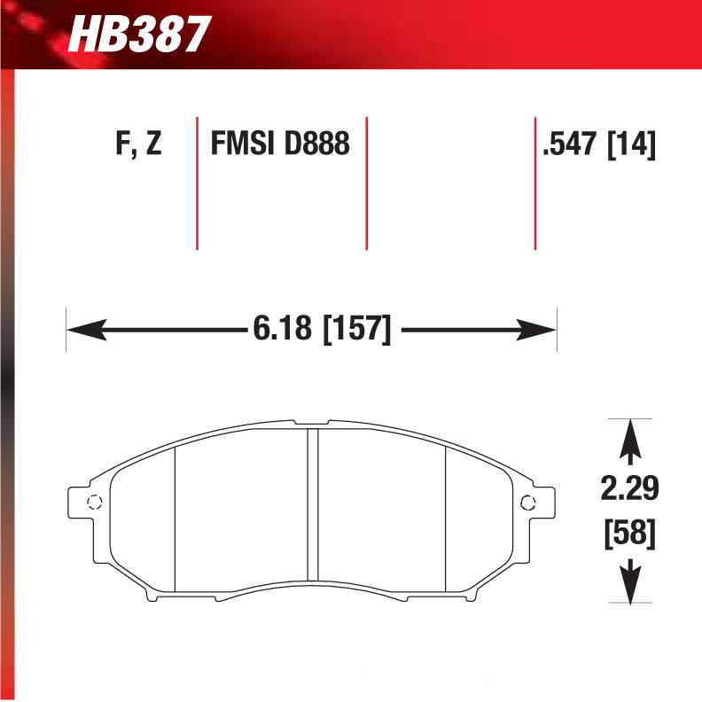 Hawk HB387F.547 Street Performance Pad - HPS Compound - Shifted Motorsports