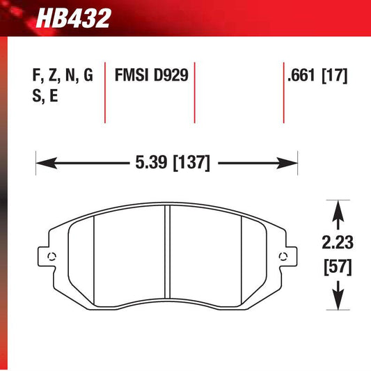 Hawk HB432F.661 Street Performance Pad - HPS Compound - Shifted Motorsports