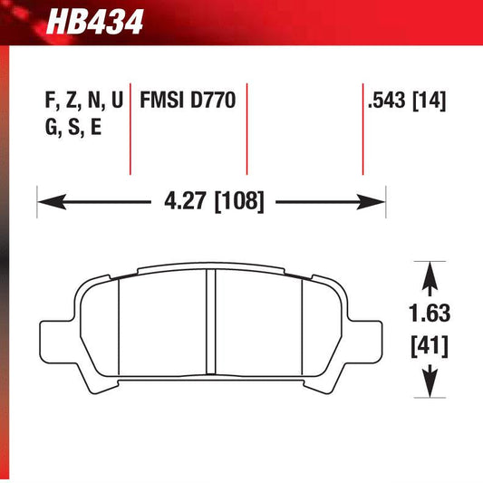 Hawk HB434N.543 Performance Pad - HP Plus Compound - Shifted Motorsports