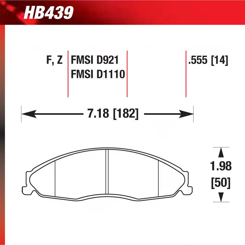 Hawk HB439Z.555 Performance Ceramic Street Pad - Shifted Motorsports