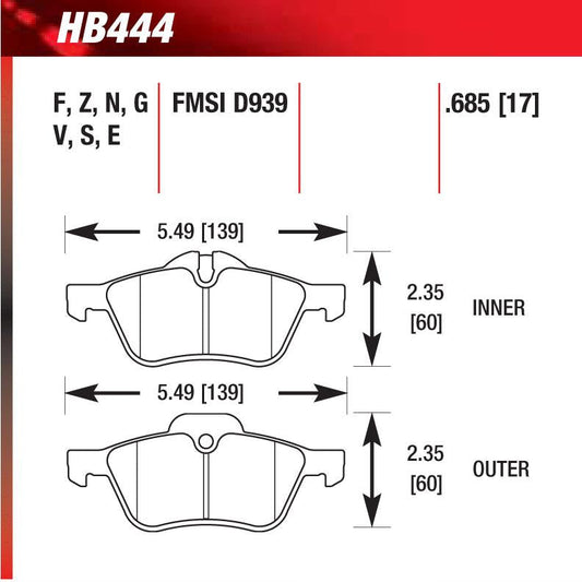 Hawk HB444S.685 Racing Pad - HT-10 Compound - Shifted Motorsports