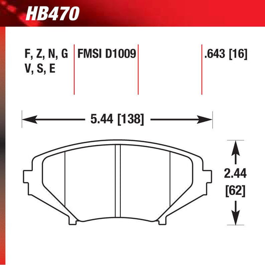 Hawk HB470G.643 Racing Pad - DTC-60 Compound - Shifted Motorsports